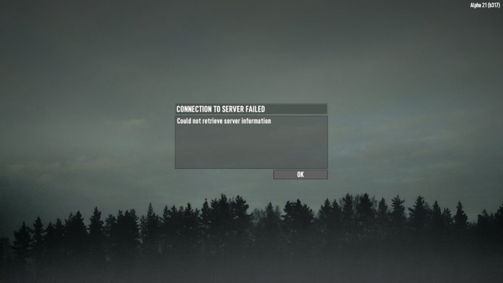 Could Not Retrieve Server Information 7 Days to Die