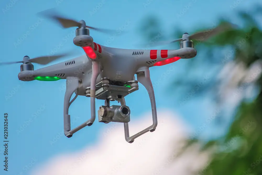 Drone With Red And Green Lights