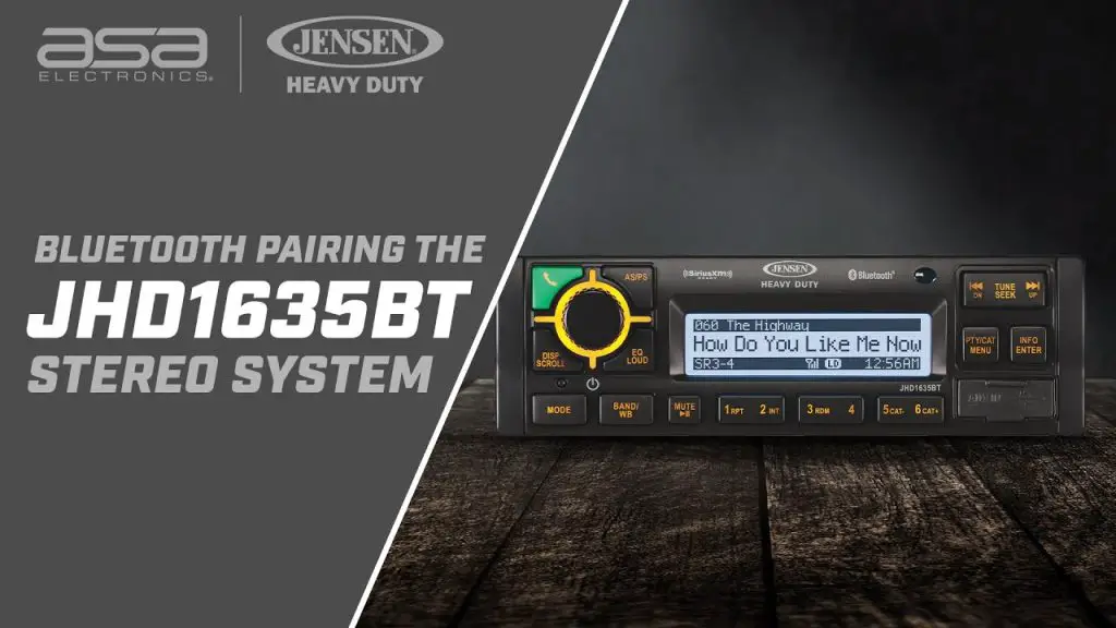 Jensen Heavy Duty Radio Bluetooth Pairing Jhd1635Bt