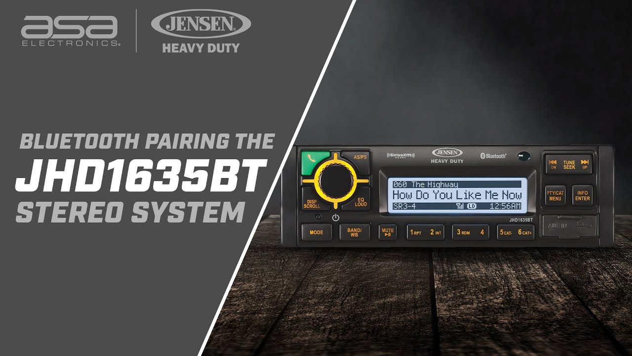 Jensen Heavy Duty Radio Bluetooth Pairing Jhd1635Bt