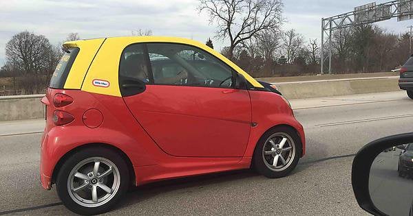 Smart Car Painted Like a Little Tikes