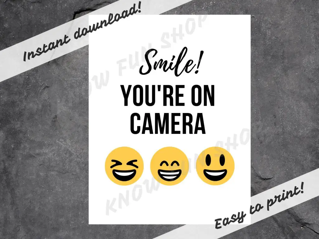 You'Re on Camera Sign Printable Free